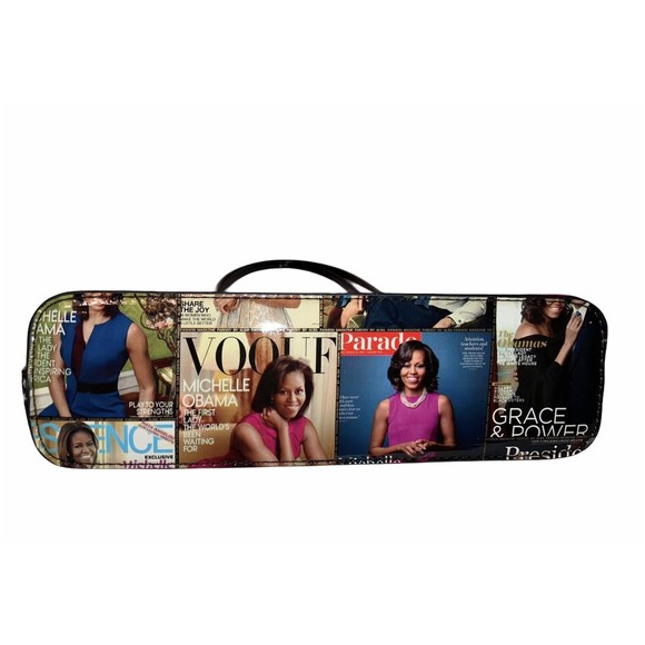 Michelle Obama First Lady Glossy Magazine Print Collage Handbag Purse Tote Vinyl - Picture 10 of 12
